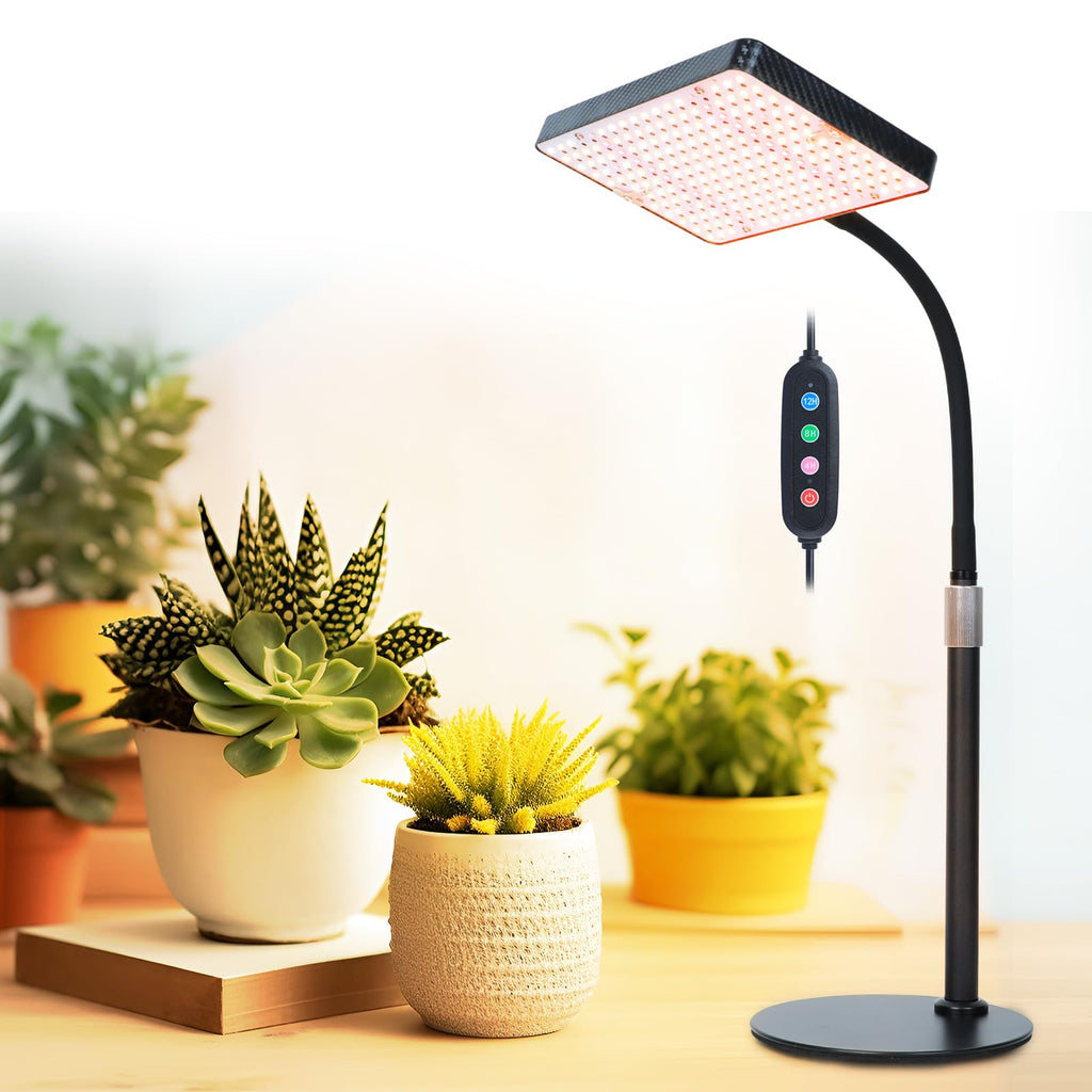 FECiDA Full Spectrum LED Desk Grow Light with Timer and Stepless Dimming