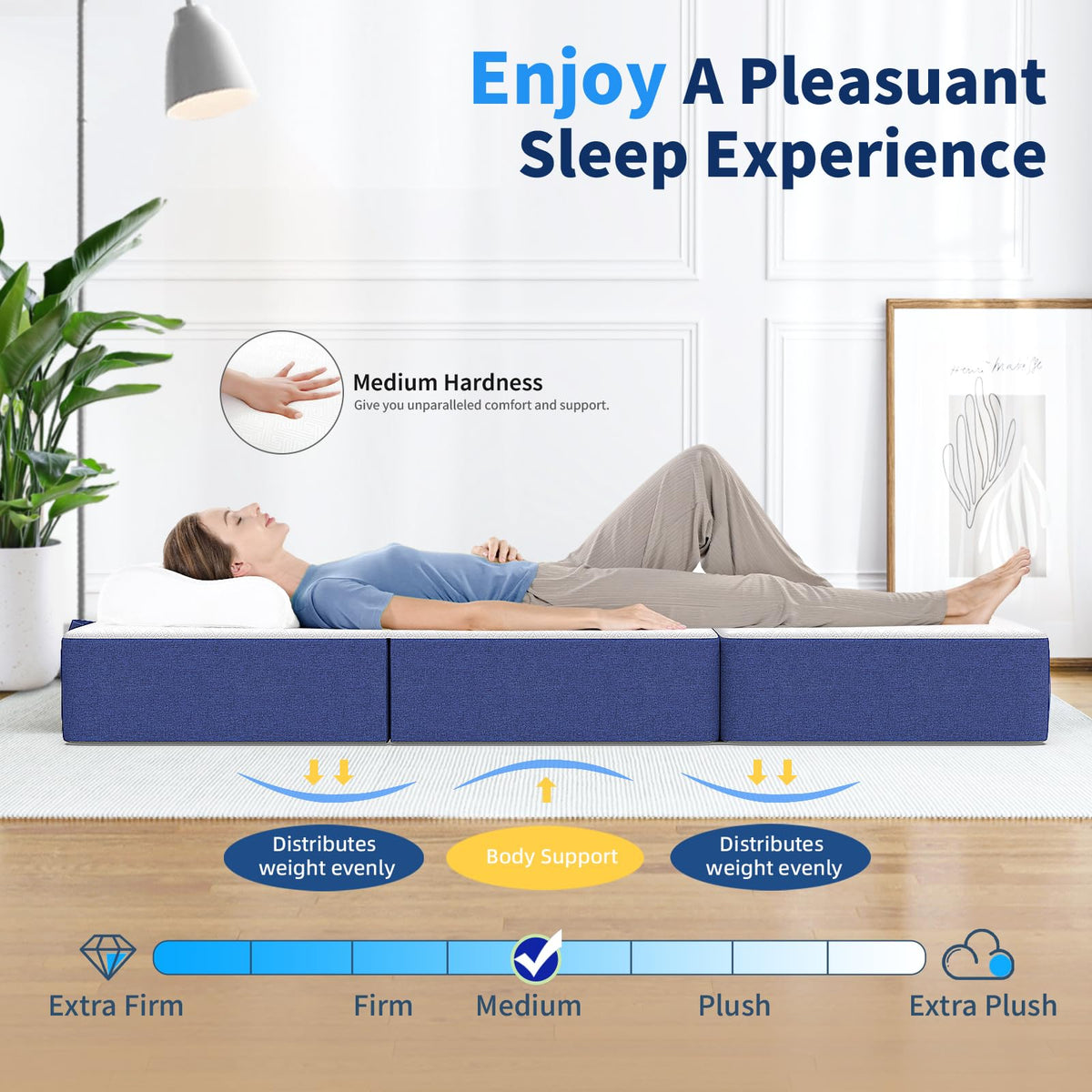 Doubleslee Folding Small Double Mattresses 4ft, 6 Inch Height 120x190x15cm - image 4
