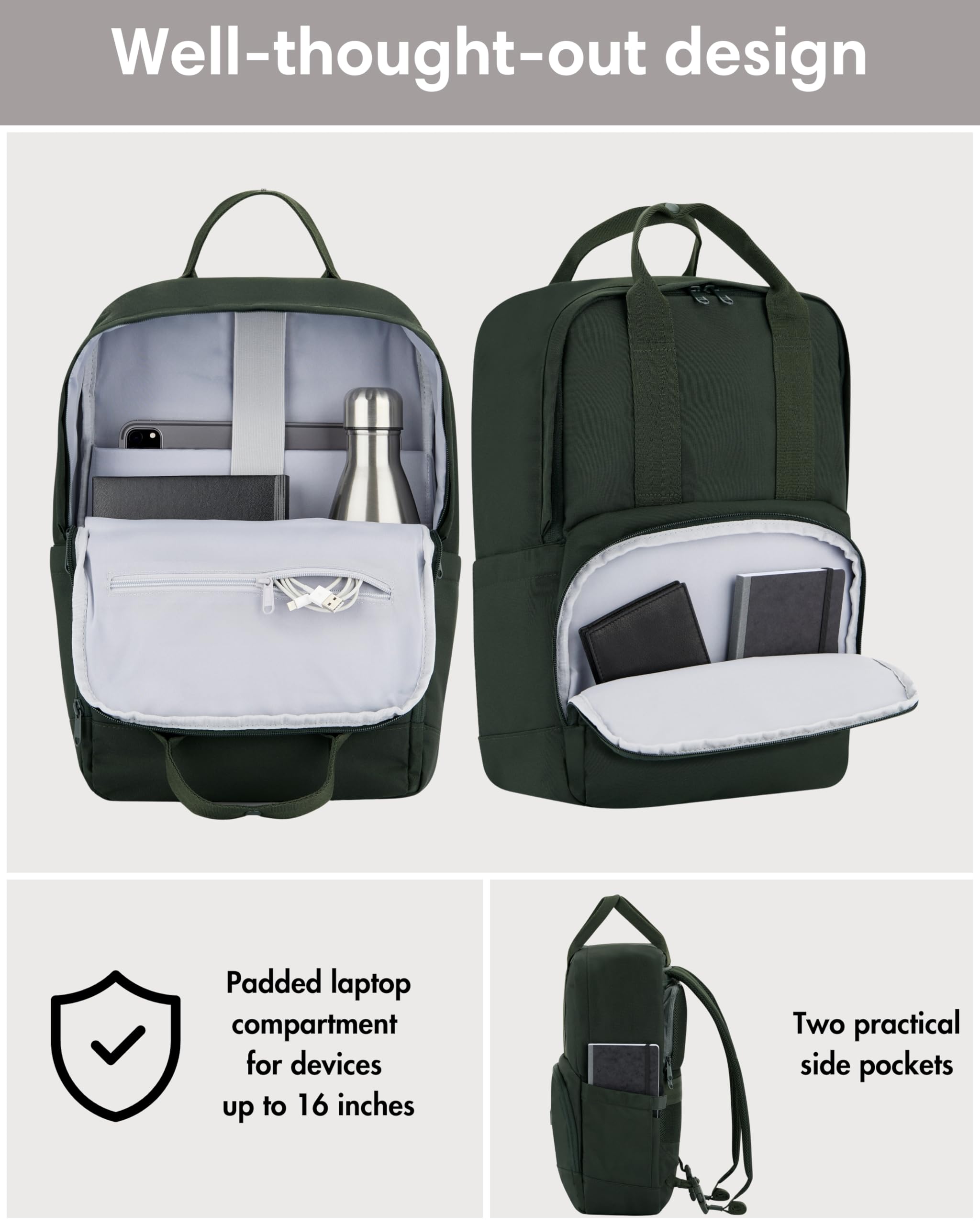 LARKSON No 6 Bike Pannier Bag | 2-in-1 Cycling Backpack - Green