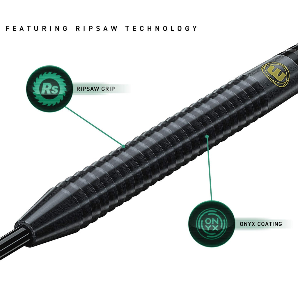 Winmau Sabotage Onyx 22g Tungsten Steeltip Darts | Shark Fin Barrels