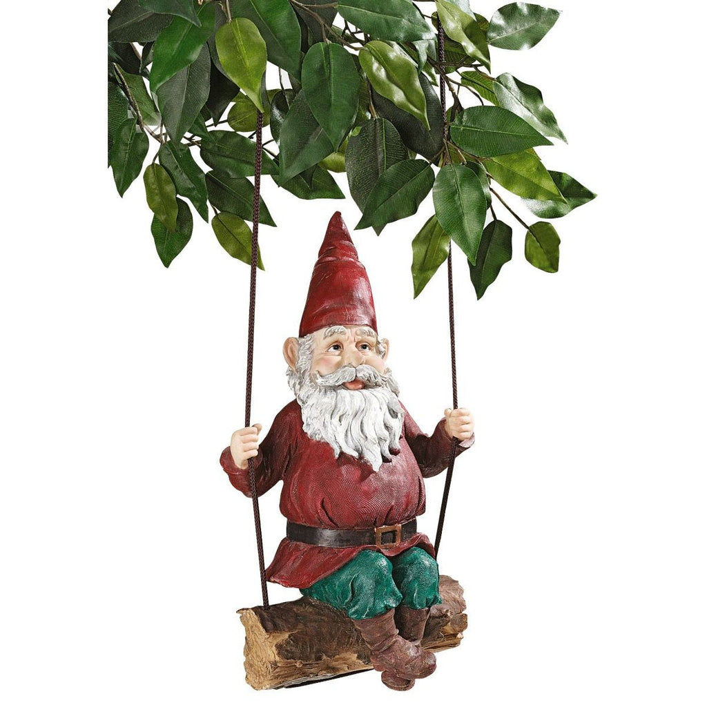 Design Toscano Sammy the Swinging Garden Gnome Outdoor Statue – 38cm