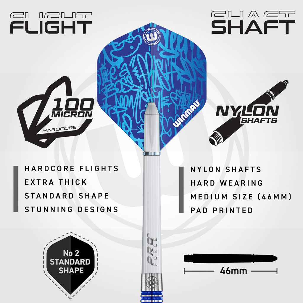 Winmau Advance 500 Series 90% Tungsten Steeltip Darts - Blue 26g