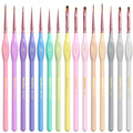 Nicpro 15PCS Micro Fine Detail Paint Brush Set | Pastel Miniature Art Kit