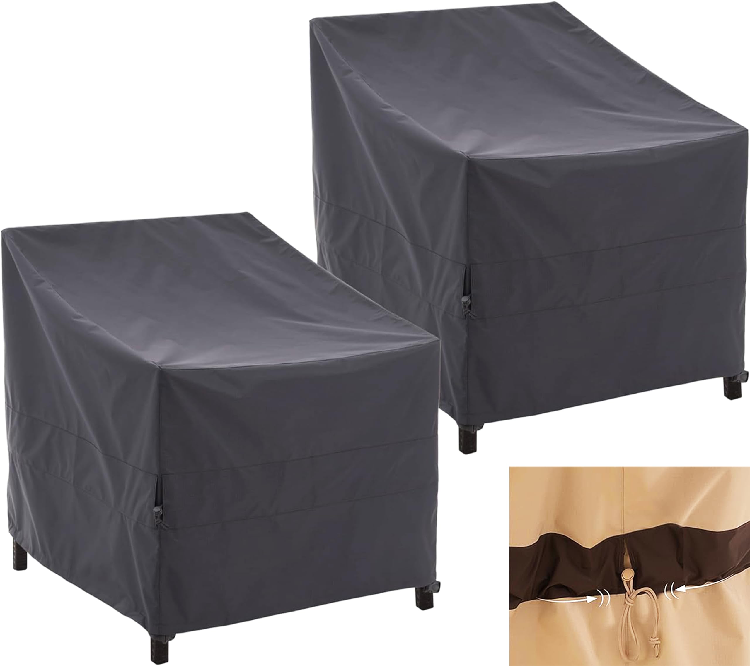 F&J Outdoors Waterproof Adirondack Chair Cover - High-Back Patio Grey