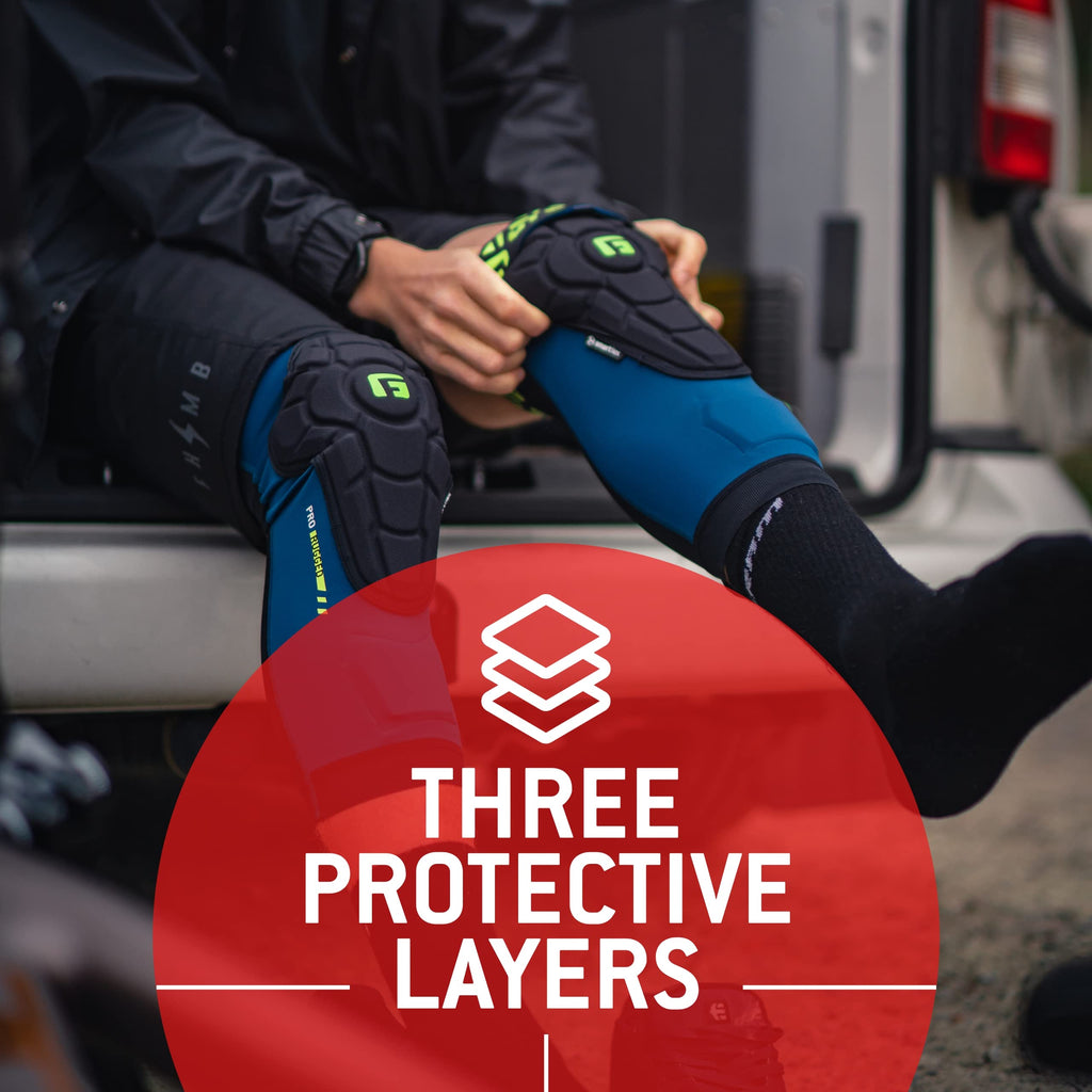 G-Form Pro-Rugged 2 MTB Knee Guards – SmartFlex Impact Pads, Storm Blue