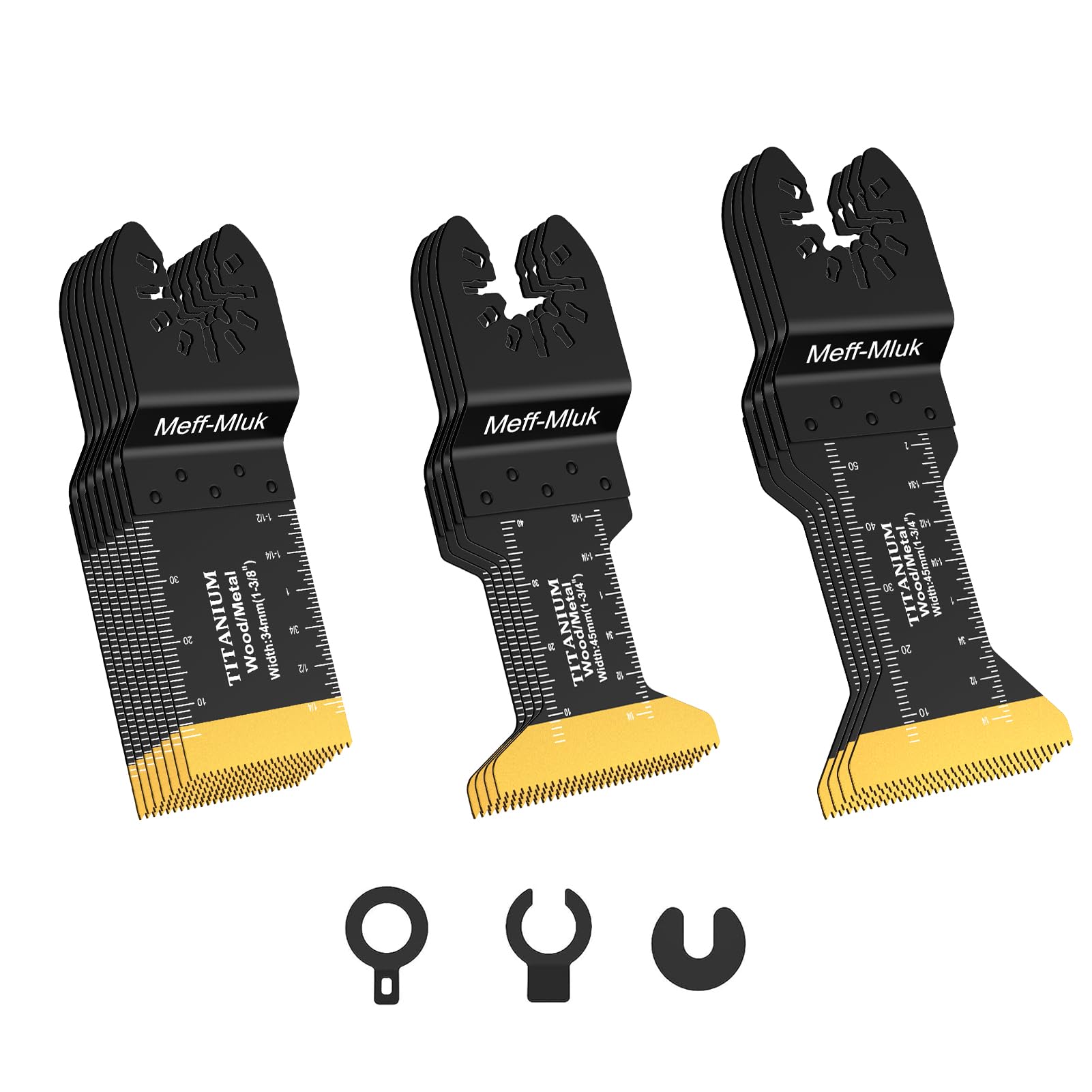 Meff-Mluk 15PCS Titanium Oscillating Saw Blades for Metal and Wood