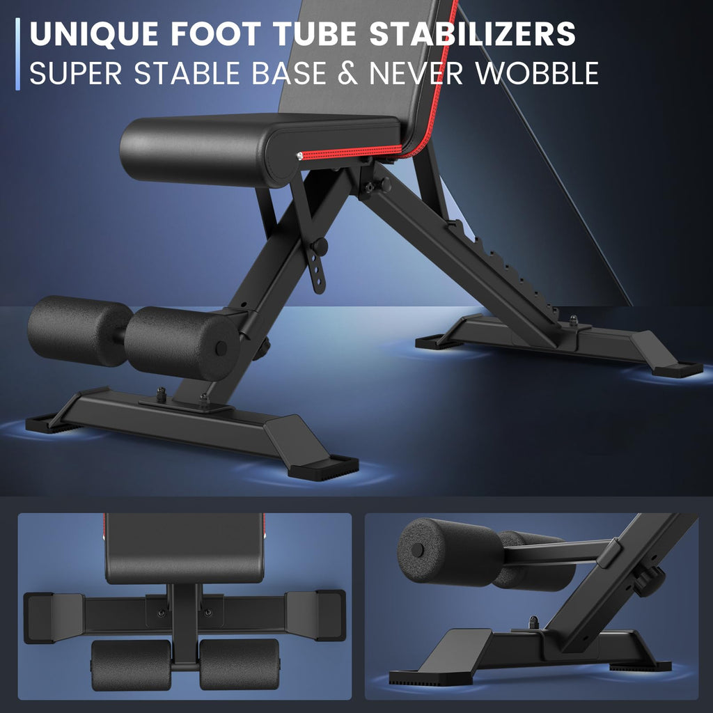 PASYOU PA400 Adjustable Weight Bench – Foldable 700lb Capacity Home Gym