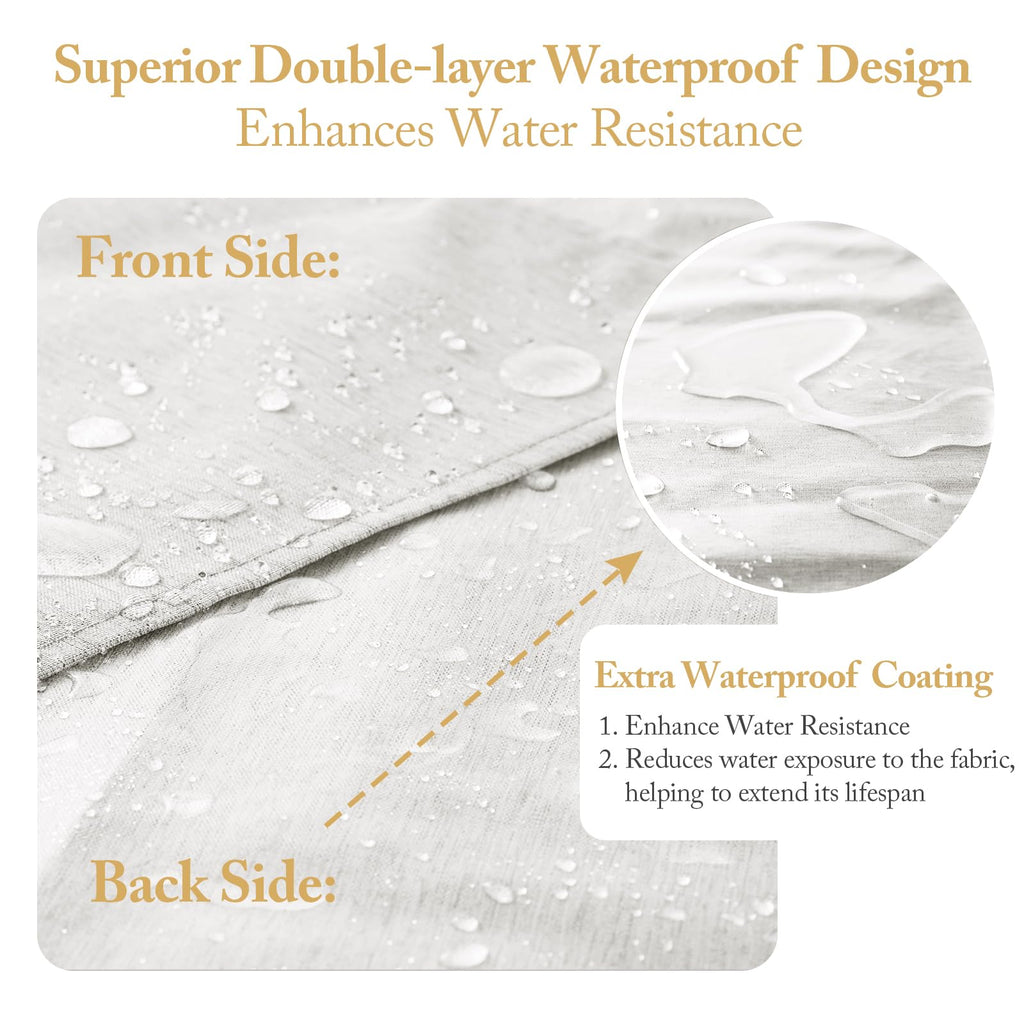 FY&XZH White Shower Curtain, Heavy-Duty Linen-Texture Fabric Shower Curtain, Extra Soft Double-layer waterproof Shower Curtains With Smart Function - image 3