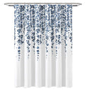 Lush Decor Weeping Flower Shower Curtain – Floral Fabric, Navy/Blue, 72x72