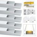 Jirvyuk LED Channel 10-Pack | 1m Aluminum Profile with Milky White Cover