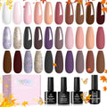 Beetles 16 Color Gel Polish Set – Nude Pink & Glitter Soak Off Kit
