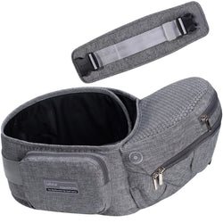 Bebamour 3-in-1 Baby Carrier with Hip Seat and Waist Extender – Grey