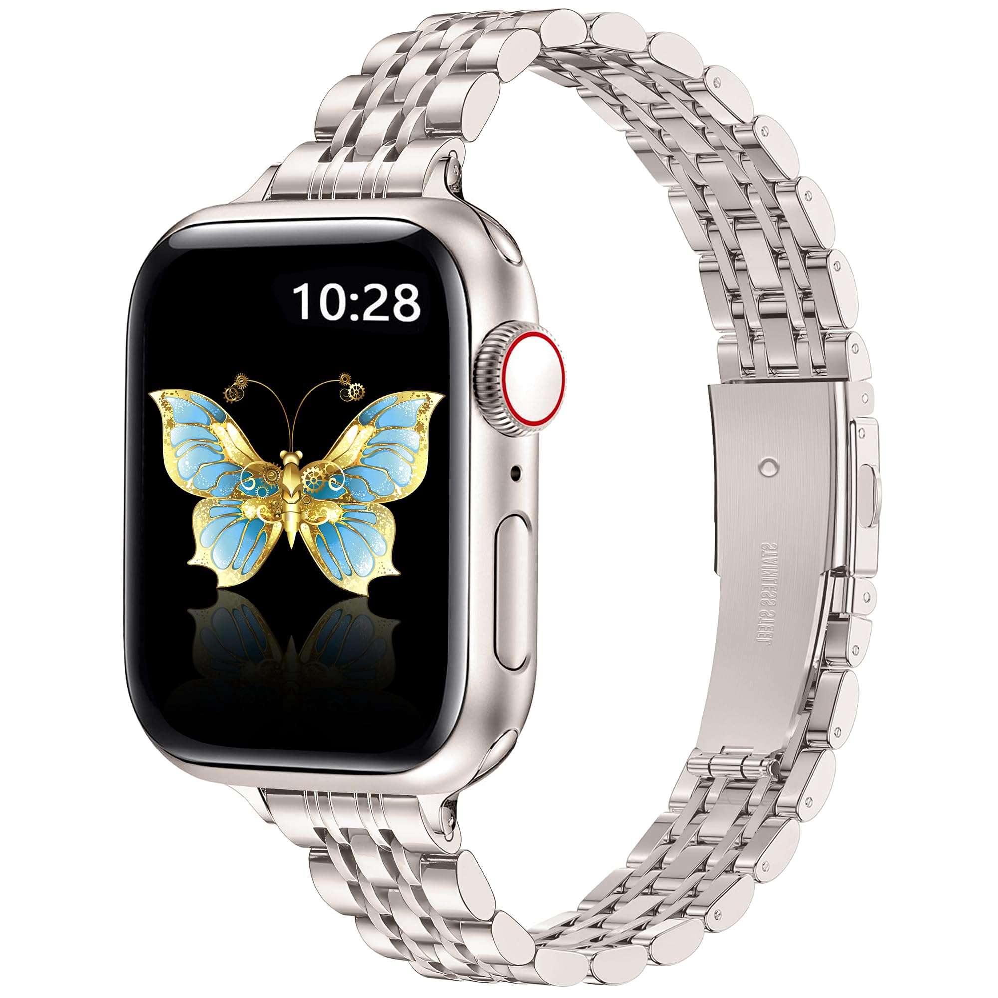 Vamyzji Slim Stainless Steel Apple Watch Strap | Women's Metal Chain
