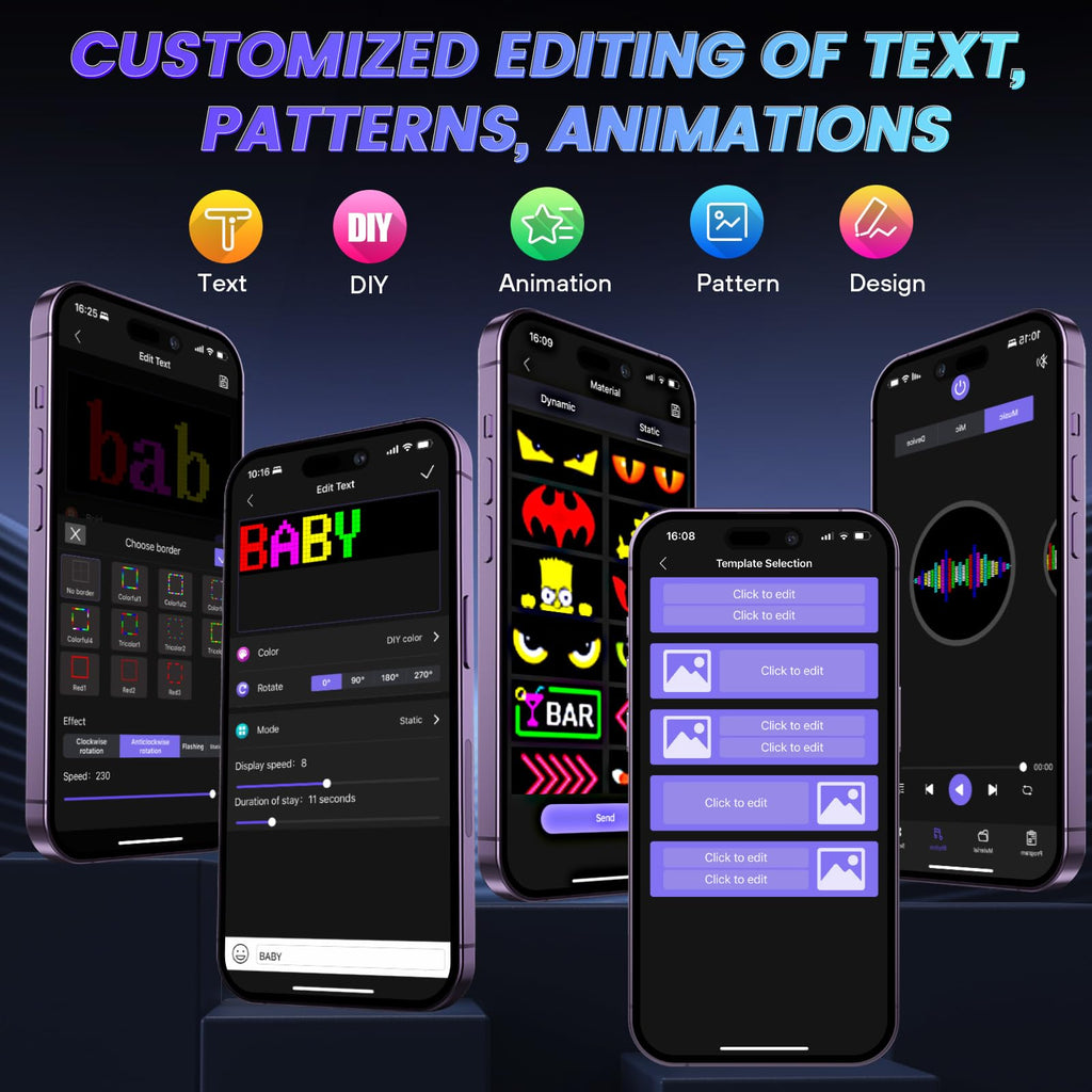 Jolof Store Double Row Scrolling LED Car Sign | Programmable Bluetooth Matrix