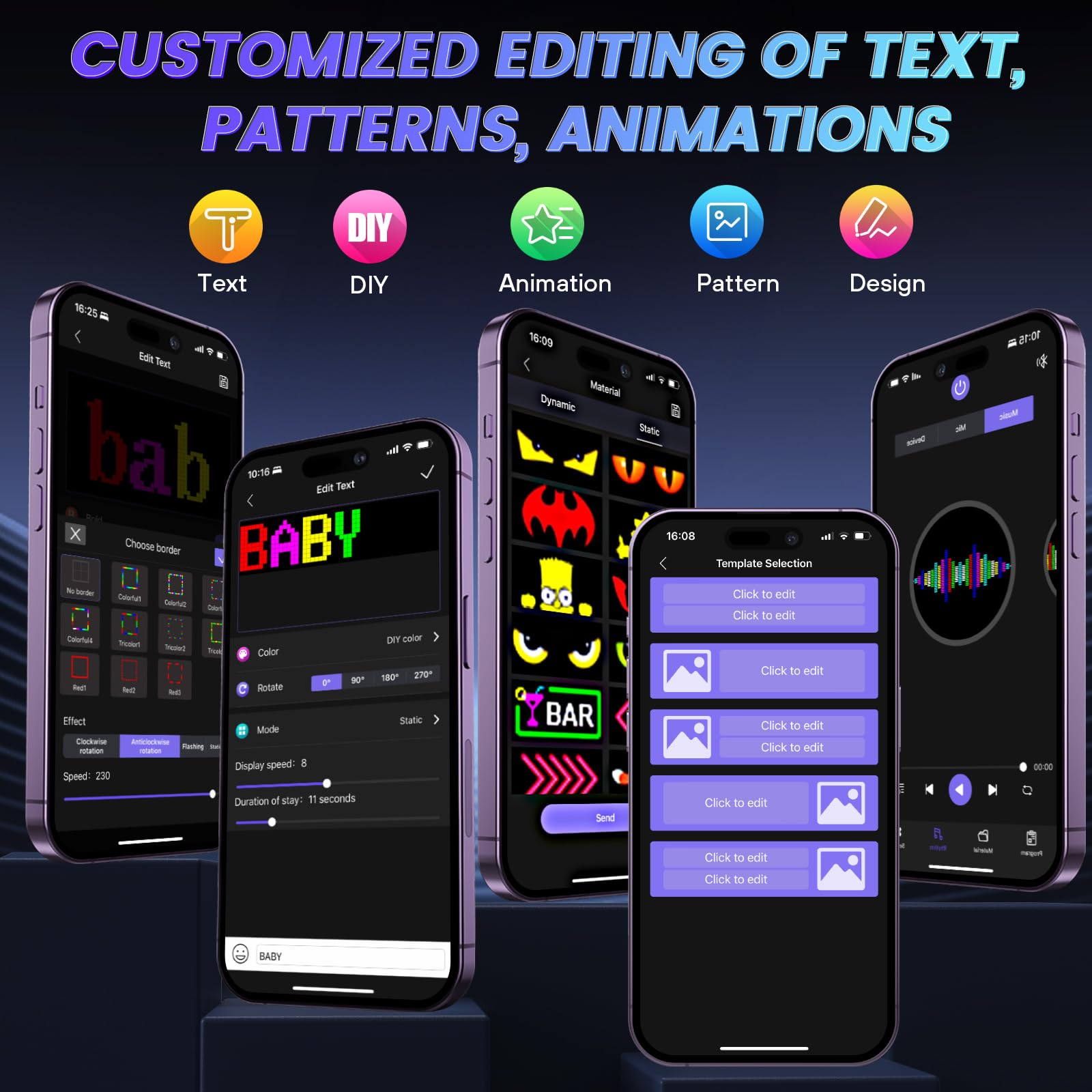 Jolof Store Double Row Scrolling LED Car Sign | Programmable Bluetooth Matrix