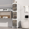 KHNR 3-Tier Slim Bathroom Storage Cabinet | Foldable Rolling Organizer