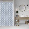 Jolof Store Blue Boho Flower Shower Curtain – Waterproof Polyester