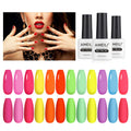 AIMEILI Neon Gel Nail Polish Set - 12 Colors Soak Off UV LED Kit