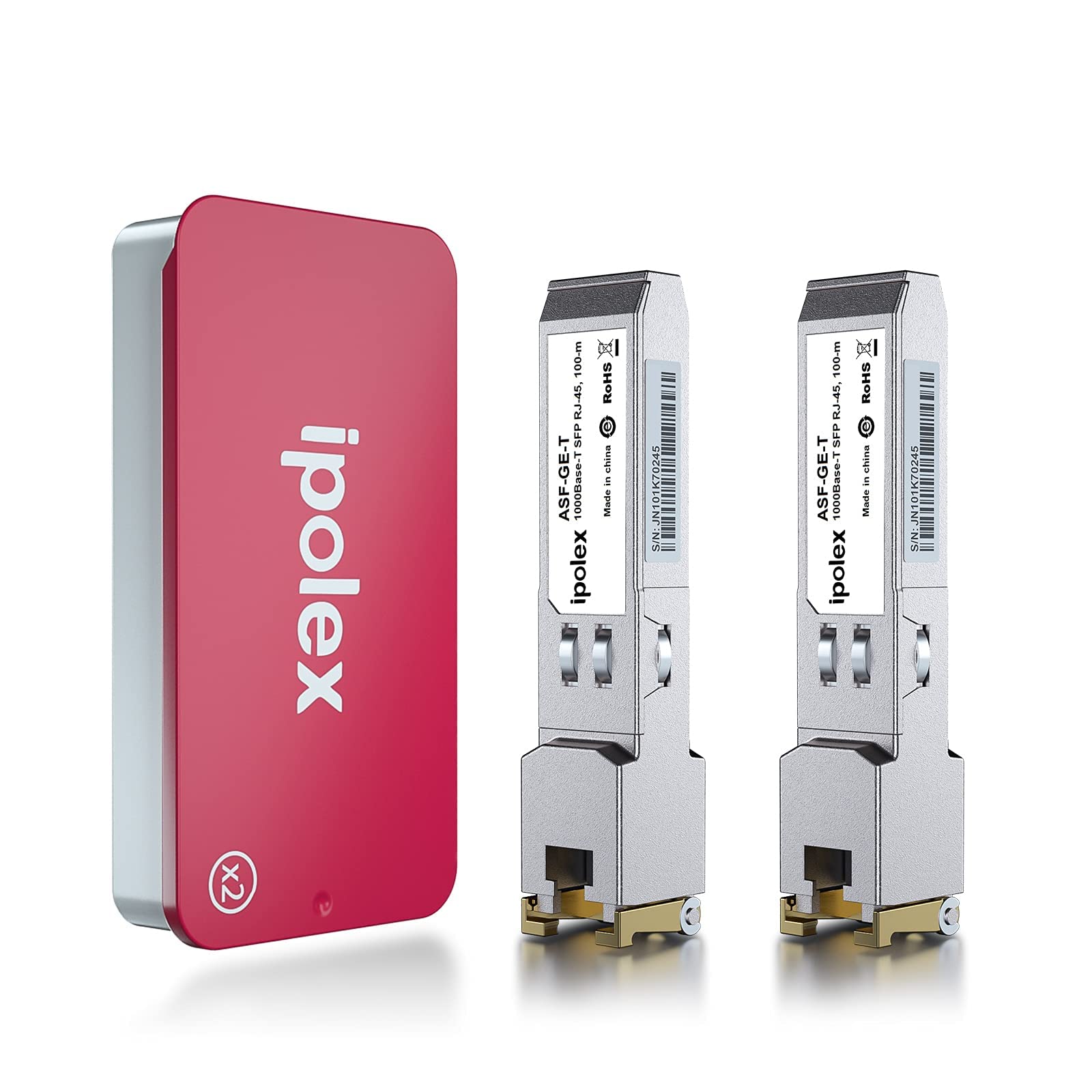 ipolex 1G SFP to RJ45 Copper Transceiver – 1000Base-T Module (2-Pack)