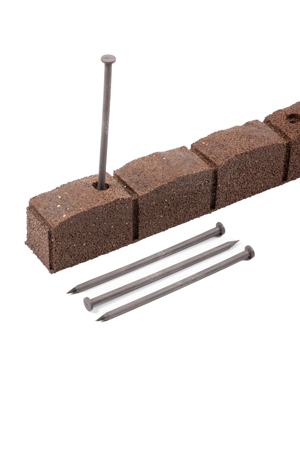Nicoman Roman Castle Stone Rubber Garden Edging, Earth, 4ft - 2 Pack