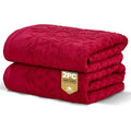 Rapport Home Versailles Jacquard Hand Towels 2 Pack - Ruby, 50x85cm - image 1