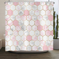 ASDCXZ Marble Shower Curtain | Pink & Gold Luxury Waterproof Polyester