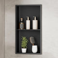 Black Double Shower Niche | 12x24 Stainless Steel Wall Insert