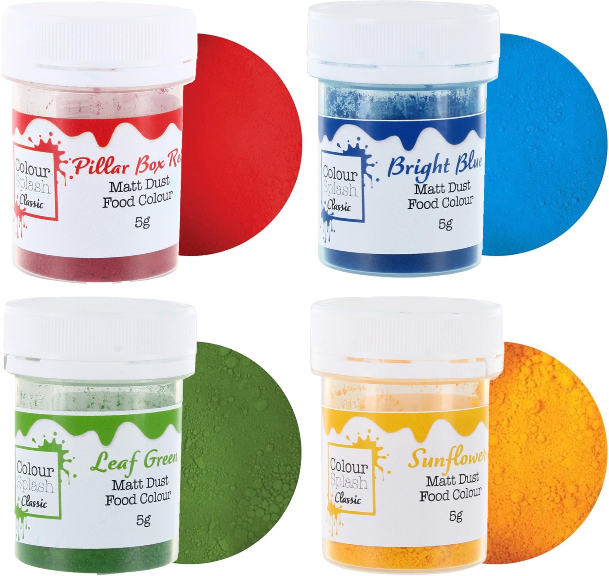 Colour Splash Edible Food Colouring Dust - Primary Colours Multipack 4x5g