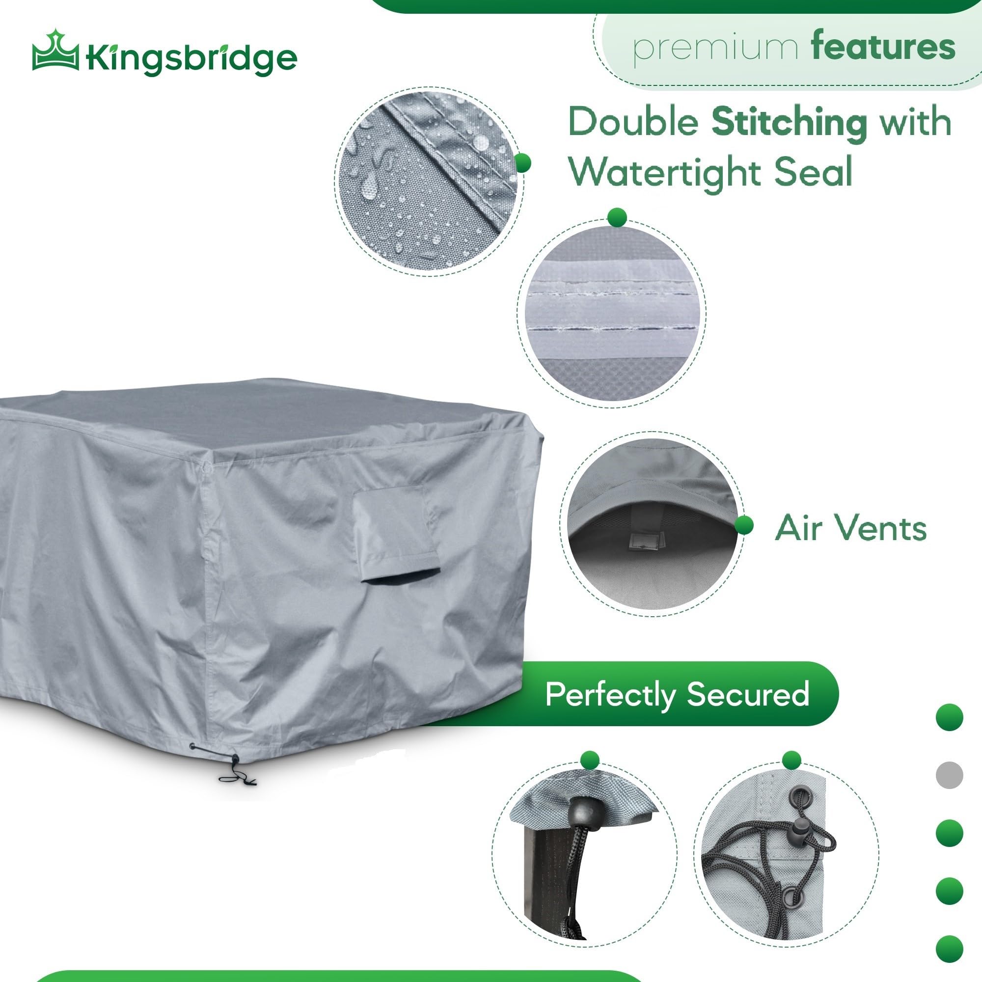 Kingsbridge 135cm Cube Garden Furniture Cover | 600D Heavy Duty Waterproof