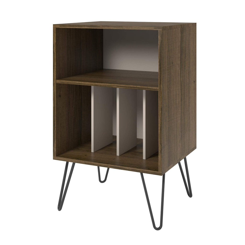 Ameriwood Harmony Turntable Stand, Wood Look Brown, 53 x 46 x 87cm W x D x H