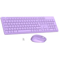 LeadsaiL Wireless Keyboard and Mouse Set | Full Size UK Layout - Purple