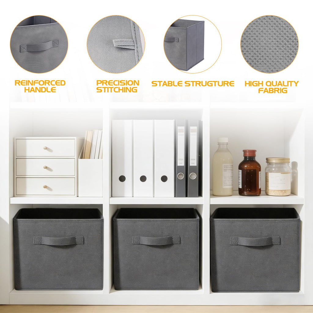 Resszo Cube Storage Boxes 27x27 Cubes Storage Cubes with Handles, Fabric Storage Boxes Foldable Storage Baskets for Closet Shelves Bedroom Organizing