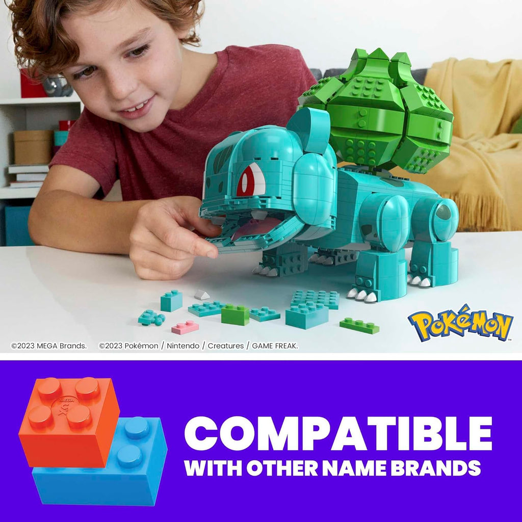 MEGA Pokemon Jumbo Bulbasaur Building Set – 355-Piece Articulated Toy