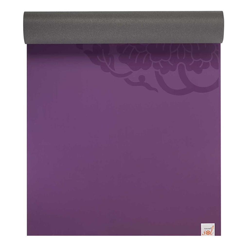 Gaiam Dry-Grip Yoga Mat – 6mm Non-Slip Moisture-Wicking Mat, Purple