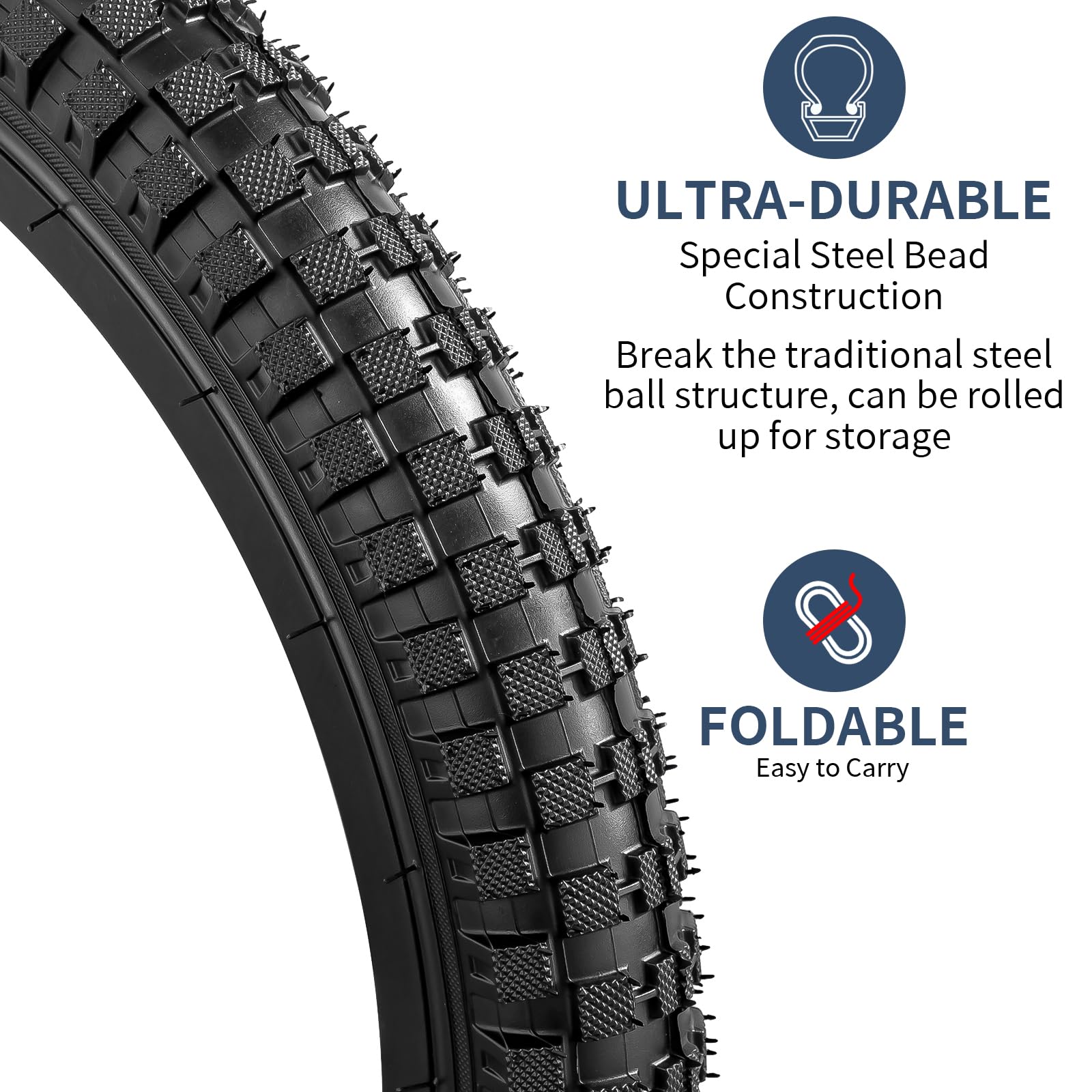 YunSCM 16x2.40 Foldable Bike Tyres and Tubes Set – 2-Pack Schrader Valve