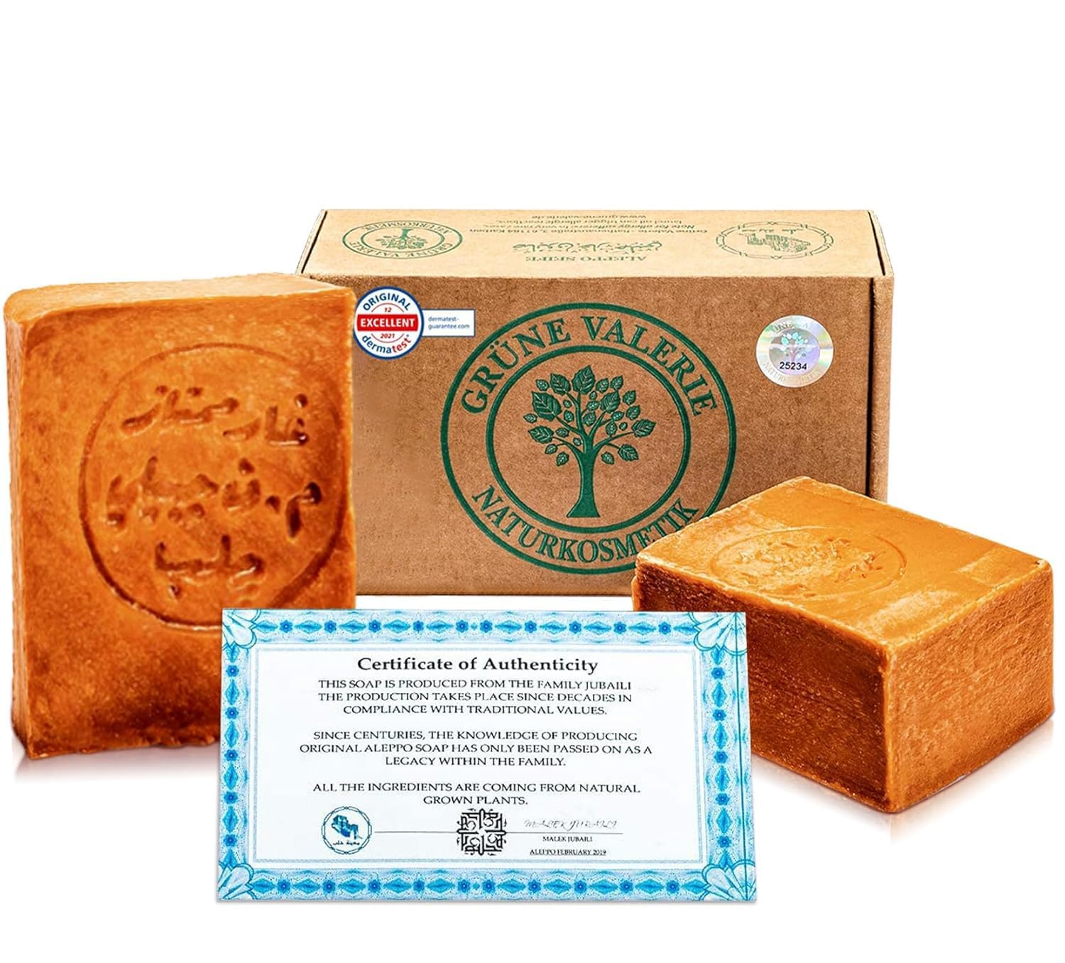 Jolof Store Original Aleppo Soap – 40% Laurel Oil & Olive Oil – 2 x 200g