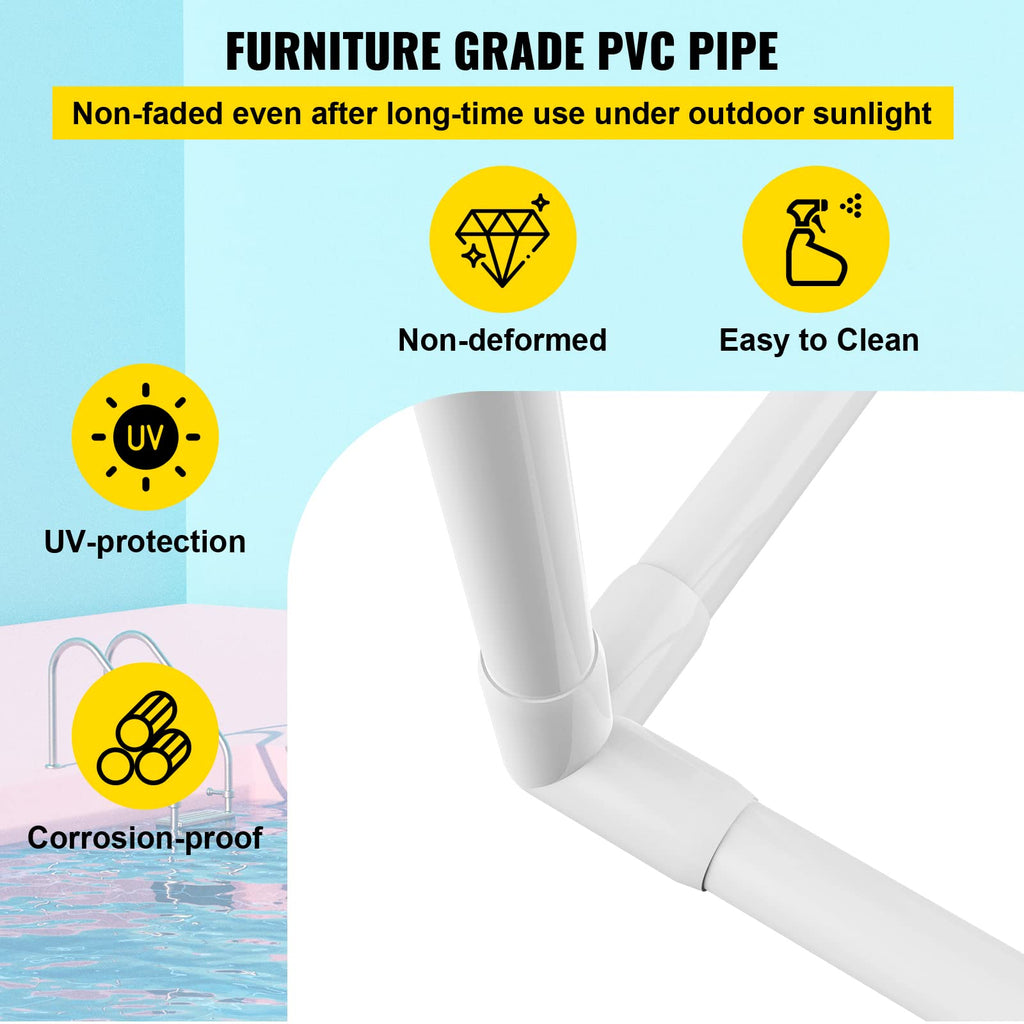 VEVOR Pool Towel Rack | 5-Bar Freestanding PVC Outdoor Storage Organizer