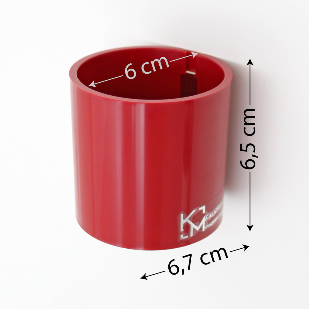 KalaMitica - Toothbrush Holder, Pen Holder, Kitchen Utensils Holder - Magnetic Containers to Save Space with Style - Set of 3 Cylinders - Red - image 5