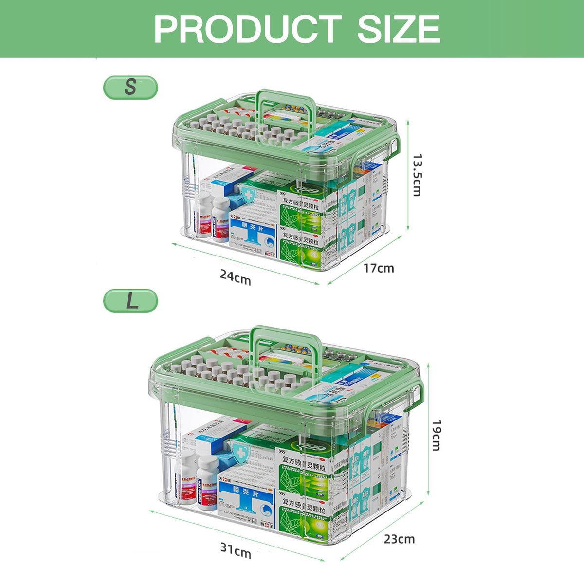 Medicine Storage Box, Medicine Container Box, First Aid Box Household Medicine Container For Medicine Storage, 2-Layer Multi Grid Medicine Box - image 2