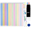 ilauke 60Pcs Stainless Steel Knitting Needles Set with Storage Bag
