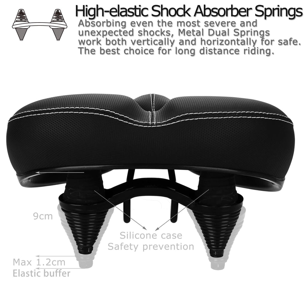 DAWAY C30 Wide Bike Seat - Memory Foam Oversized Bicycle Saddle for Peloton