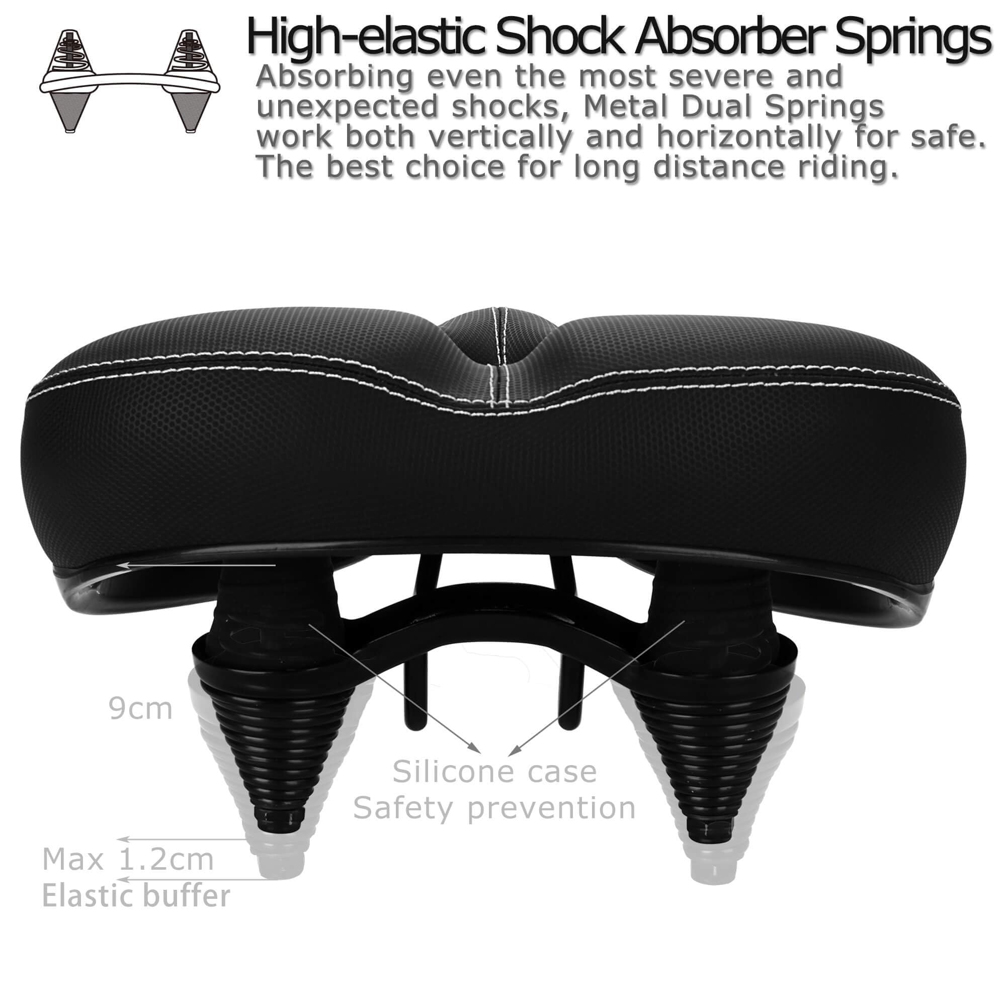DAWAY C30 Wide Bike Seat - Memory Foam Oversized Bicycle Saddle for Peloton