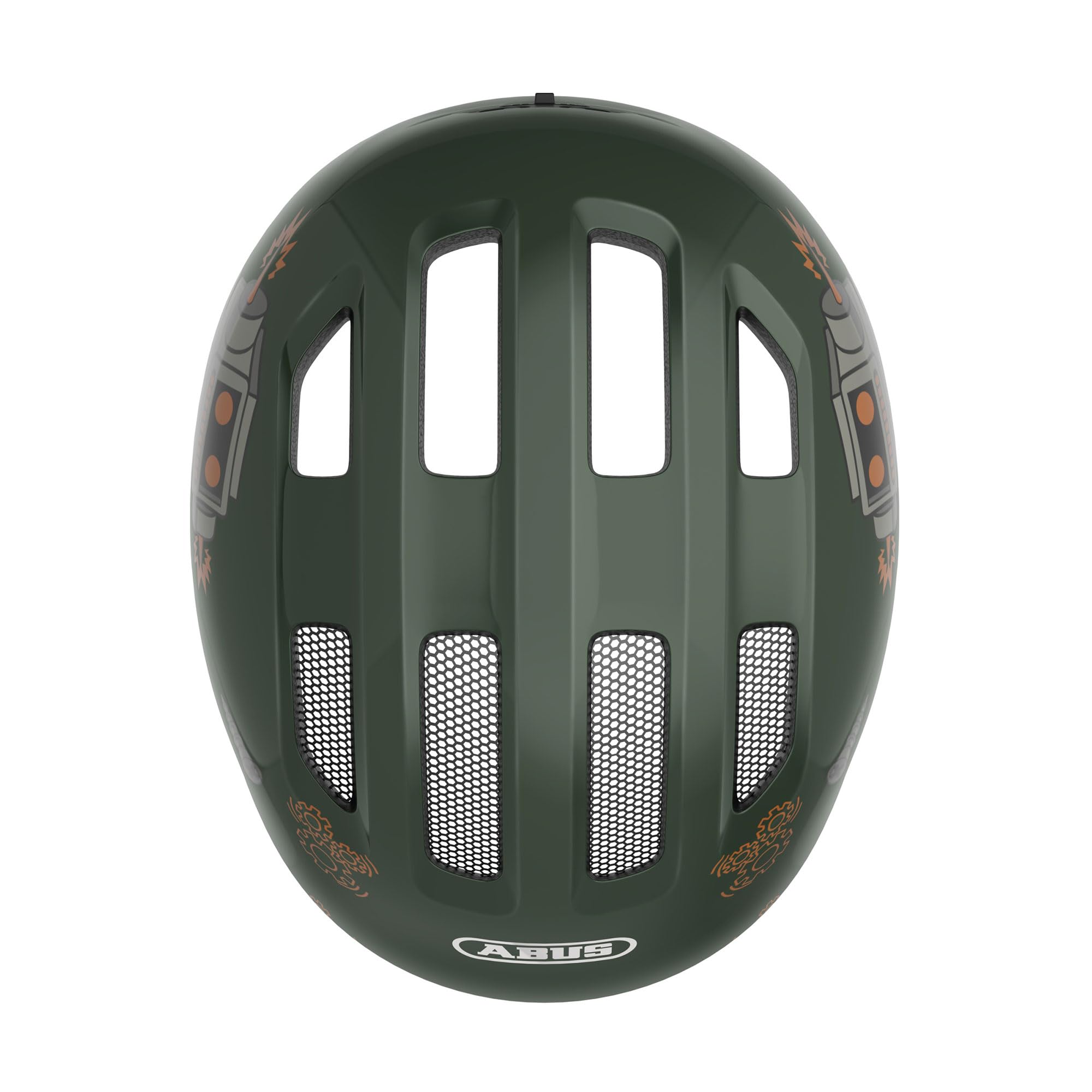 ABUS Smiley 3.0 Children's Bike Helmet – In-Mold Safety, Green Robo