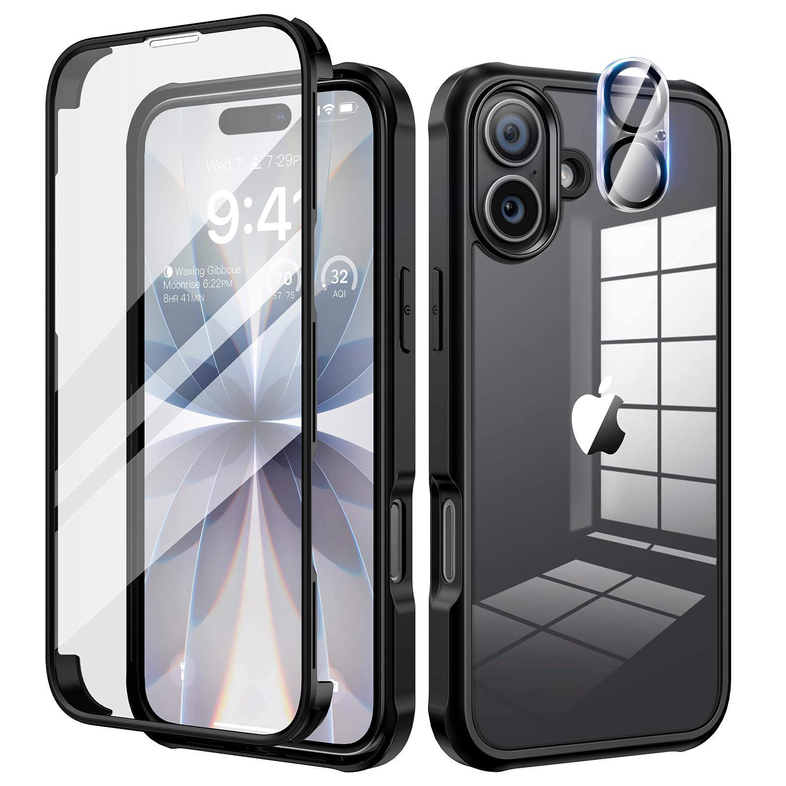 seacosmo iPhone 17 Case | Full Body Shockproof Cover with Screen Protector