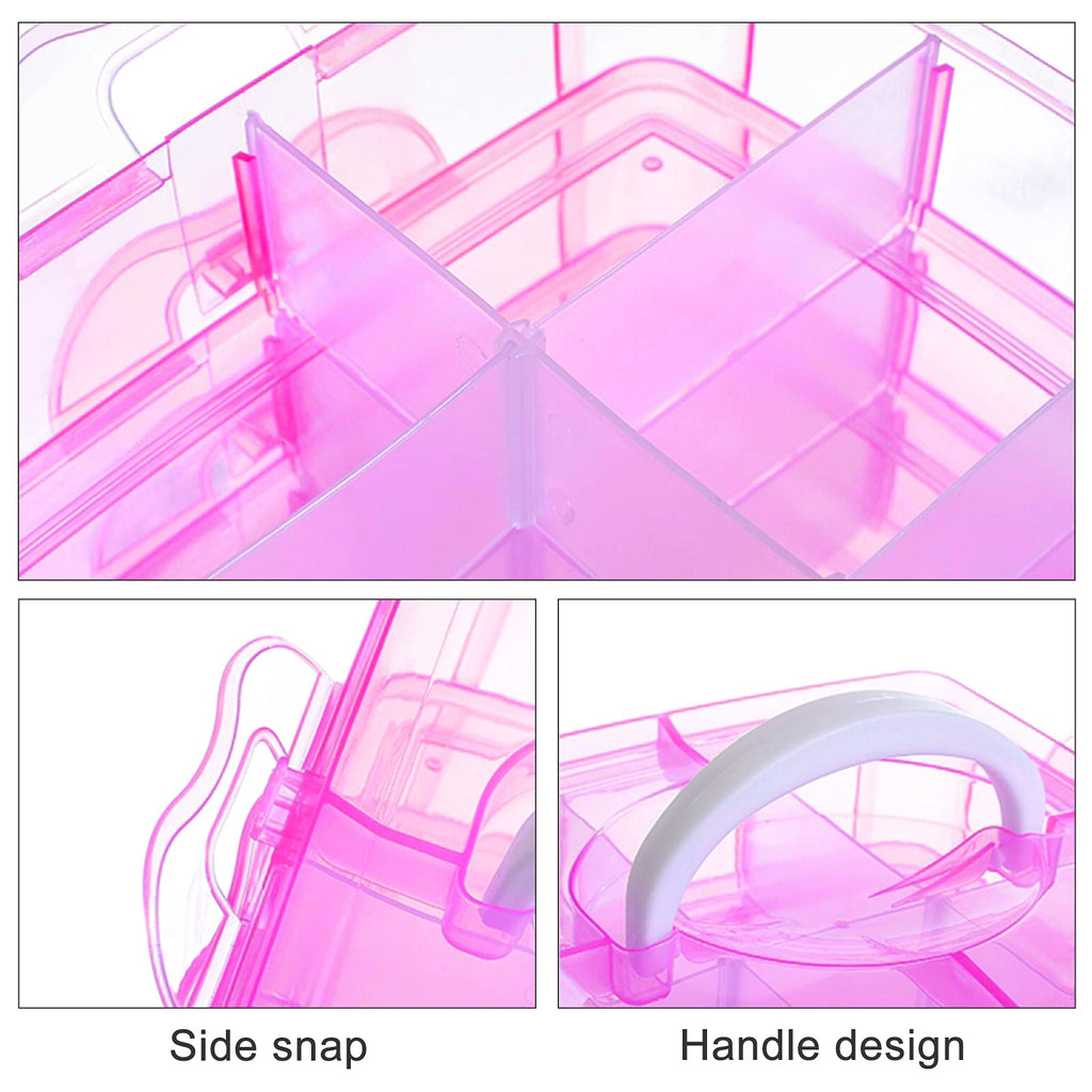 SacJkt Craft Storage Box, Compartments Divider Organizer Pink - image 4