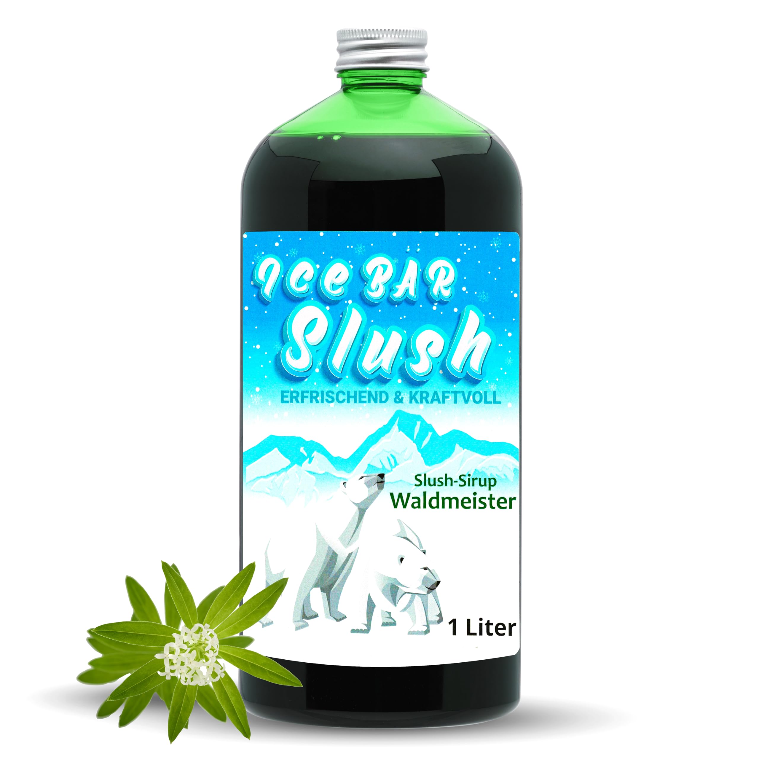 ICE Bear Slushy Syrup Concentrate – AZO Free Waldmeister – 1 Litre