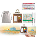 8-Grid Wooden Watercolor Palette – Portable Travel Art Kit