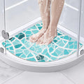 Morrowcamp Corner Shower Mat – Non-Slip Loofah PVC Quadrant Mat, 70x70cm