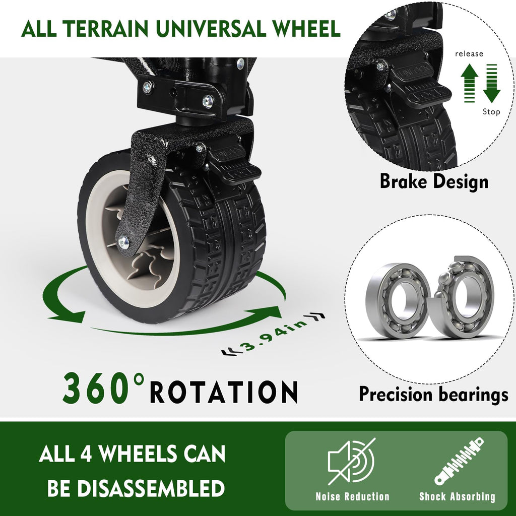 GXCROR Folding Wagon – Heavy Duty 200KG All Terrain Camping Trolley