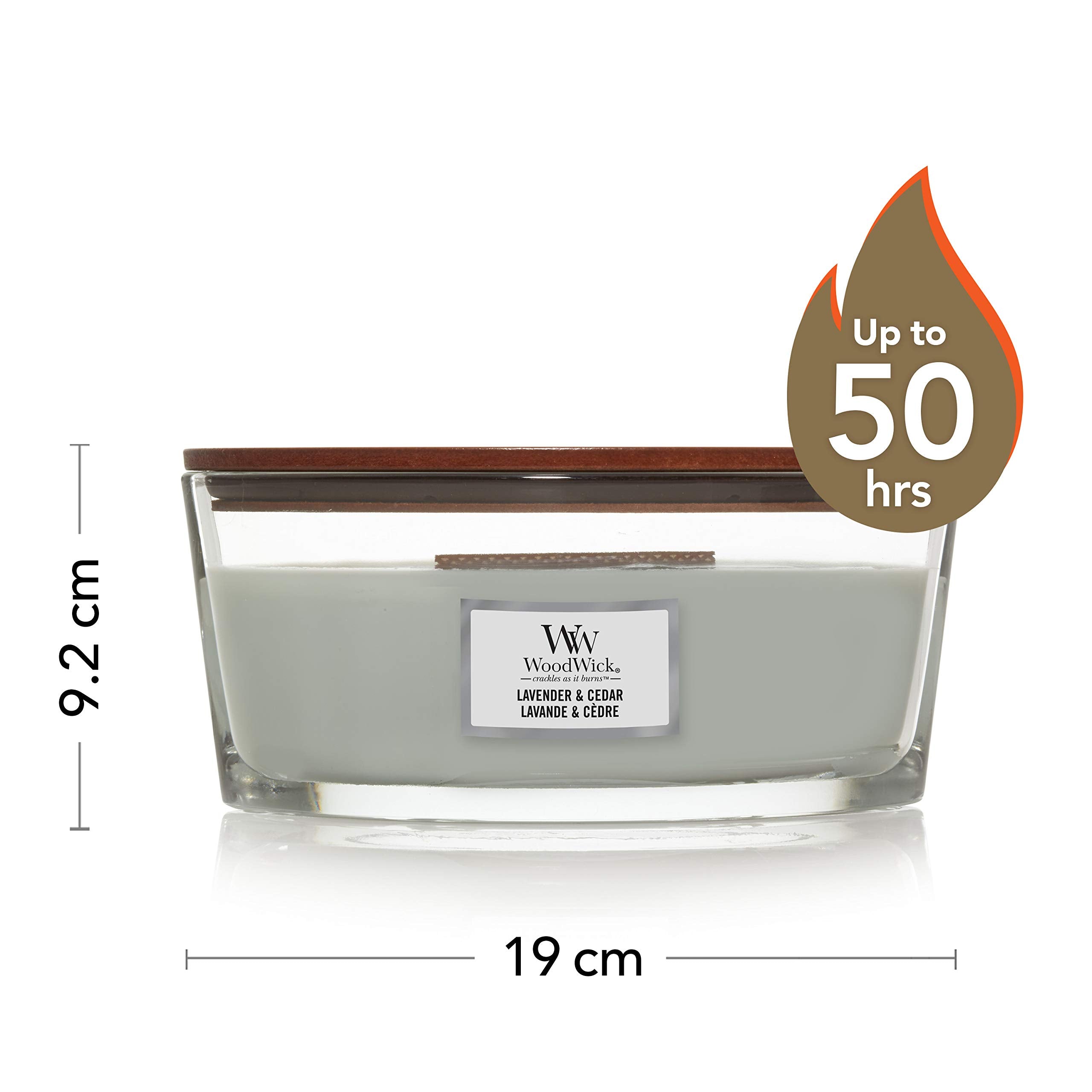 WoodWick Lavender & Cedar Ellipse Scented Candle with Crackling Wick
